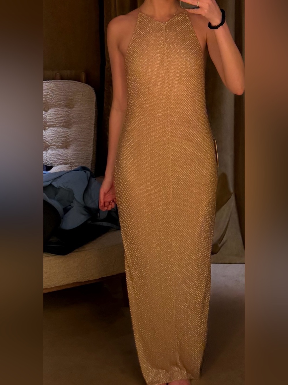 STAUD Rhea Dress Champagne